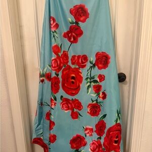 Elegant Satin Floral Skirt